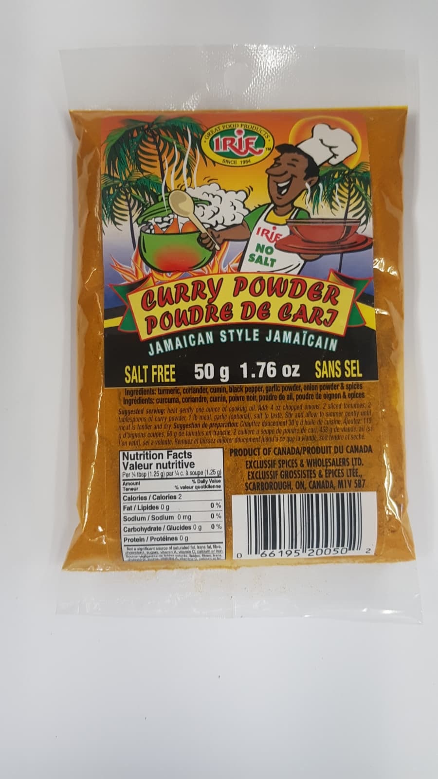 IRIE Jamaican Style Curry Powder Salt Free 50g