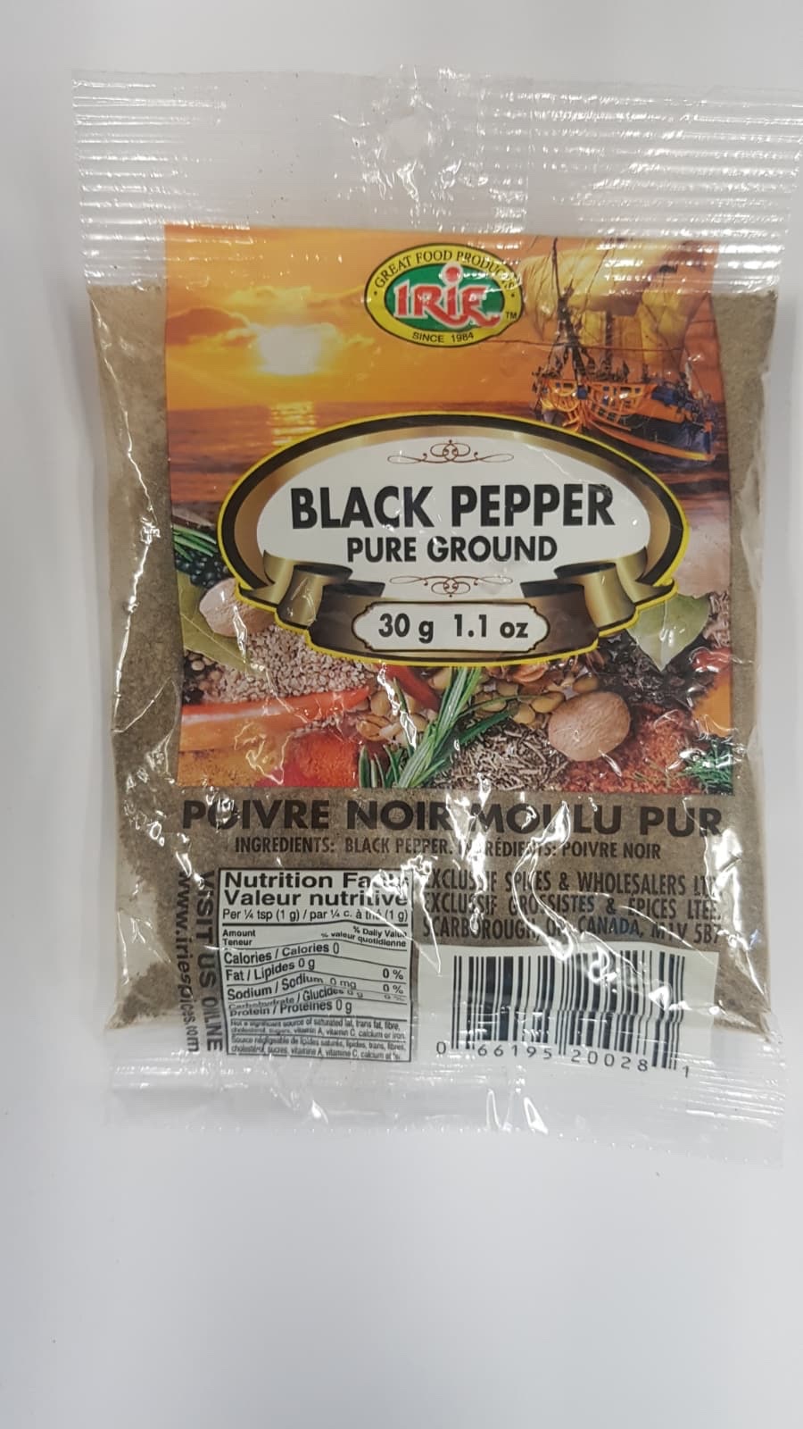 IRIE Pure Ground Black Pepper 30g