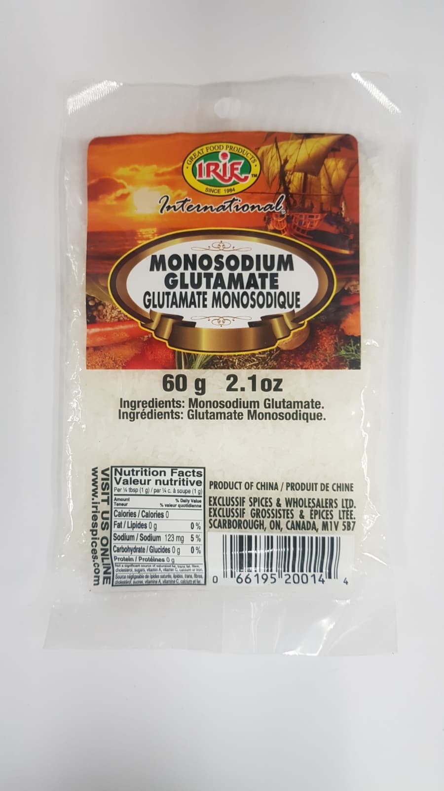 IRIE Monosodium Glutamate 60g